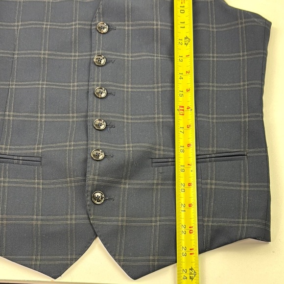 Classic Zara Men's Blue Slim-Fit Suit Vest - Picture 10 of 12